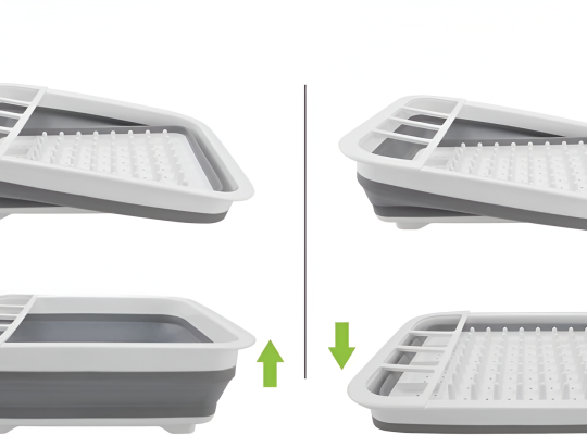 Égouttoir à vaisselle pliable avec plateau de service – Gain de place pour les petites cuisines…
