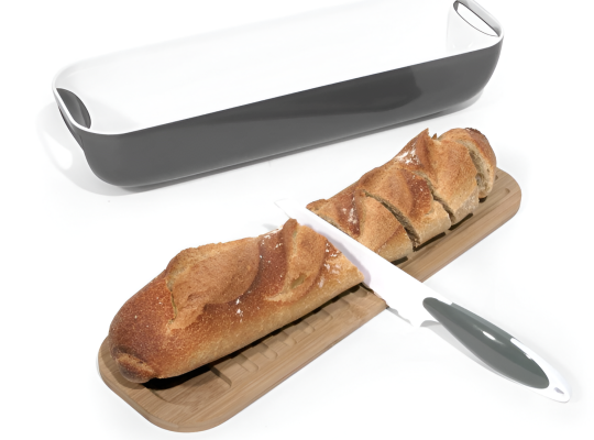 Boîte à pain avec couteau et planche – Collection Black bambou