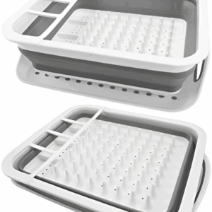 Égouttoir à vaisselle pliable avec plateau de service – Gain de place pour les petites cuisines…