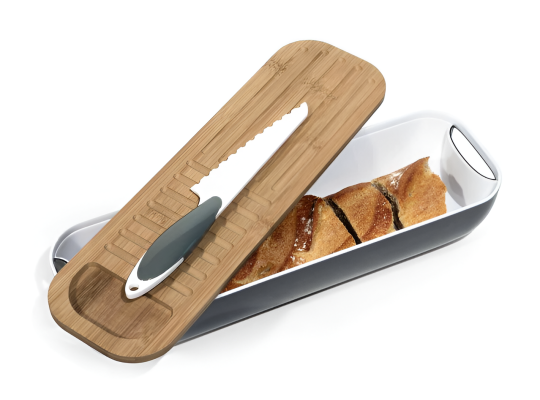Boîte à pain avec couteau et planche – Collection Black bambou