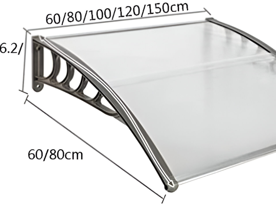 Auvent de fenêtre extérieure, Auvent de Porte, Panneau Creux en PC, Protection (1,00m x 60 cm)