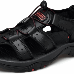 Sandales de sport antidérapantes pour homme, cuir enveloppant, chaussures de loisirs en plein air…